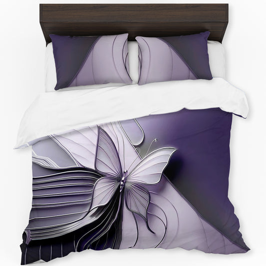 Deep Violet Butterfly Wings Duvet Cover Set