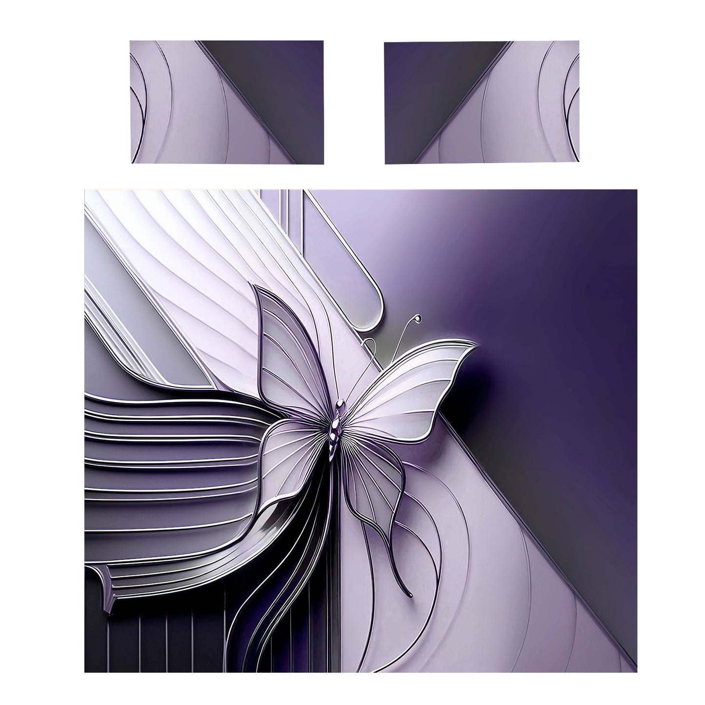 Deep Violet Butterfly Wings Duvet Cover Set
