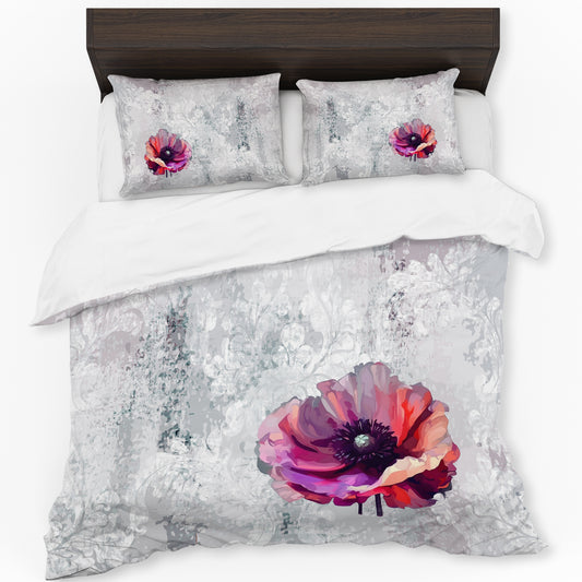 Deep Purple Poppy Duvet Cover Set