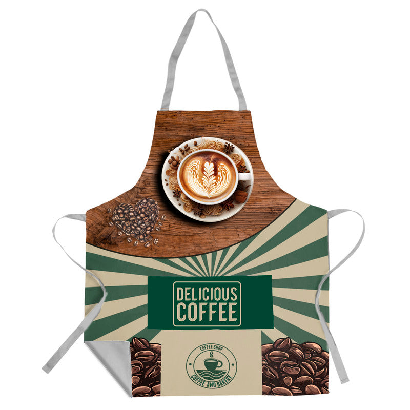 Delicious Coffee Green Medium Length Apron