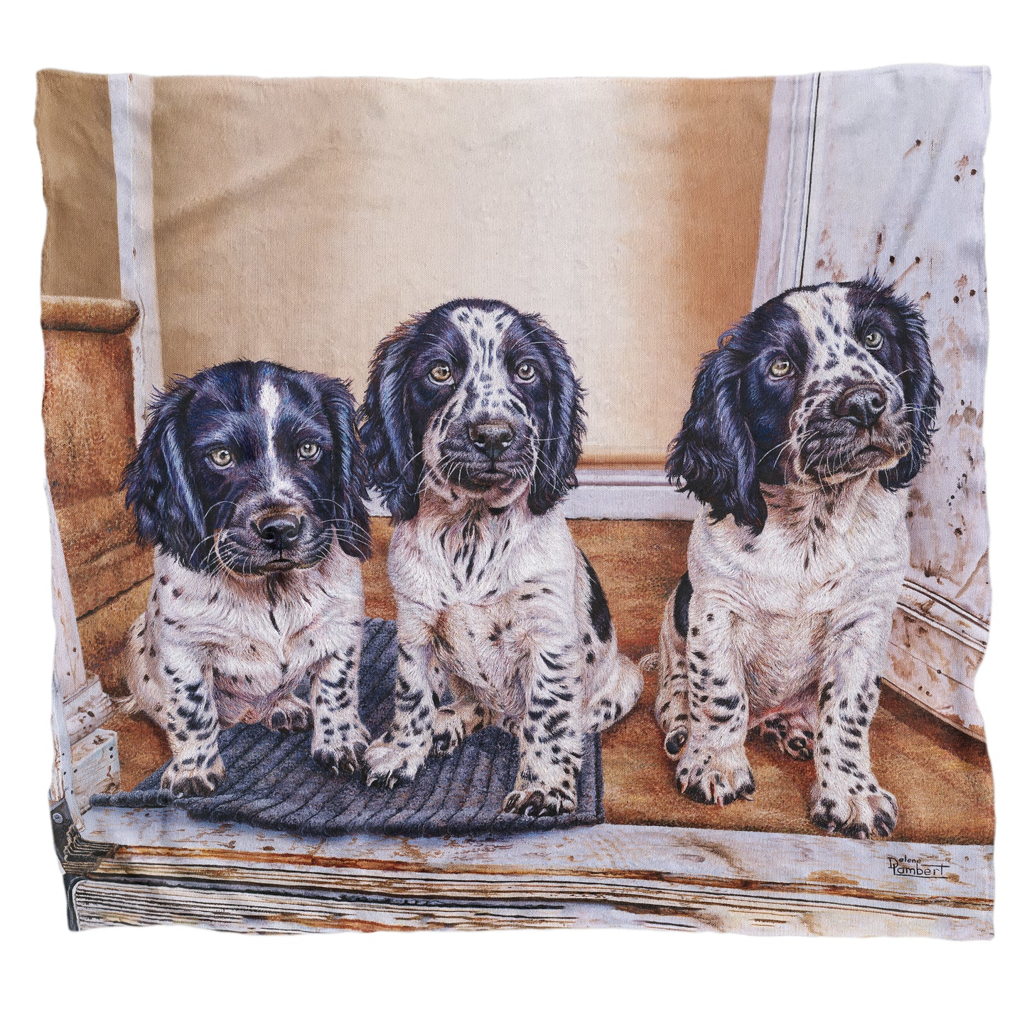 Puppies Light Weight Fleece Blanket by Delene Lambert