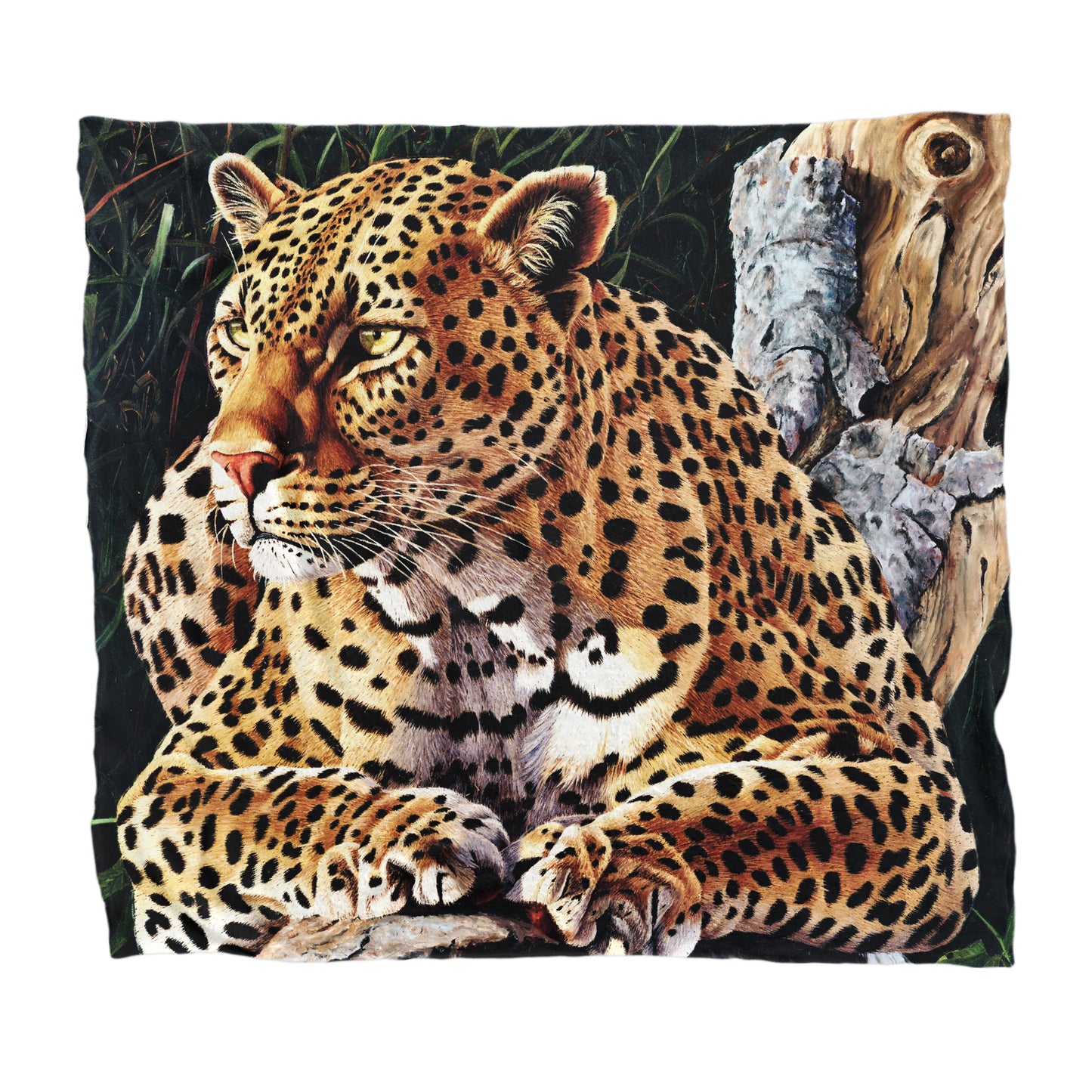 Leopard Light Weight Fleece Blanket by Delene Lambert