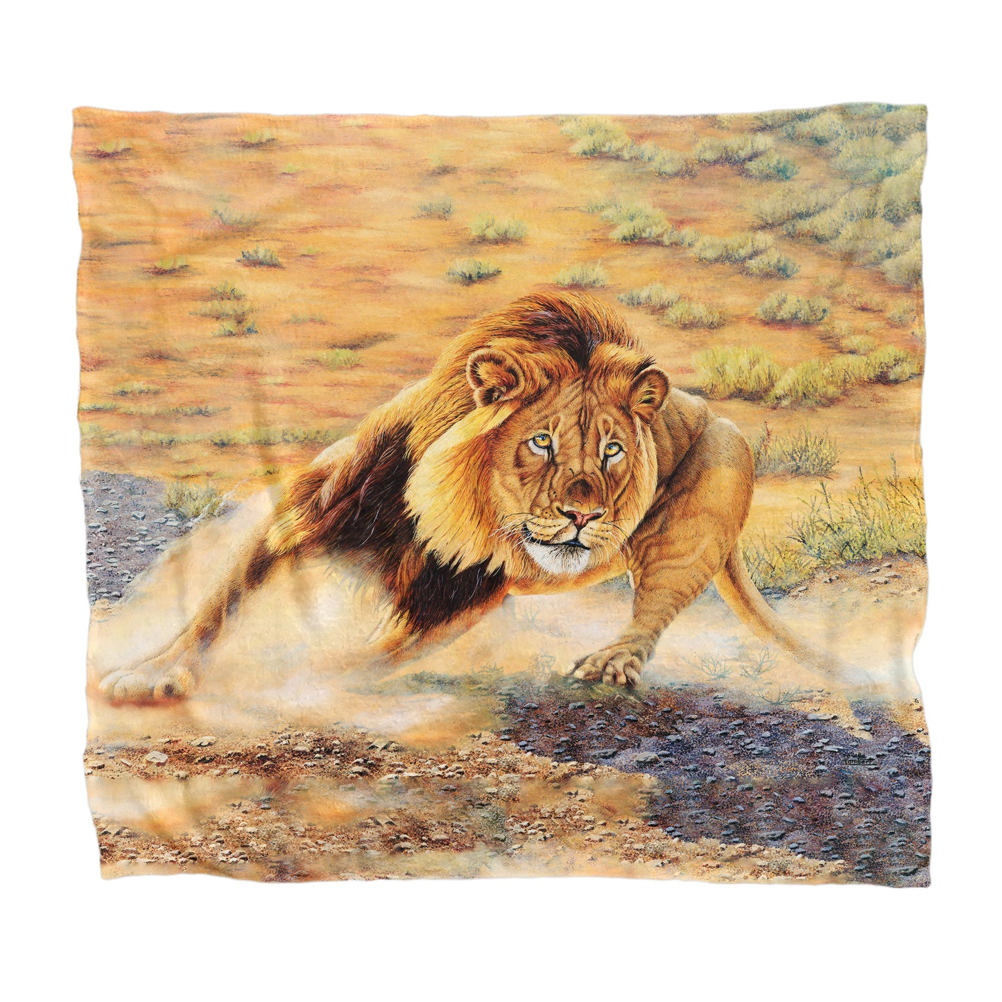Lion Light Weight Fleece Blanket by Delene Lambert