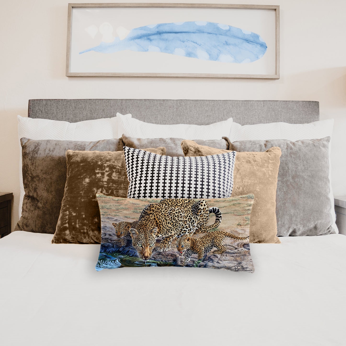 Leopard By Delene Lambert Oblong Luxury Scatter