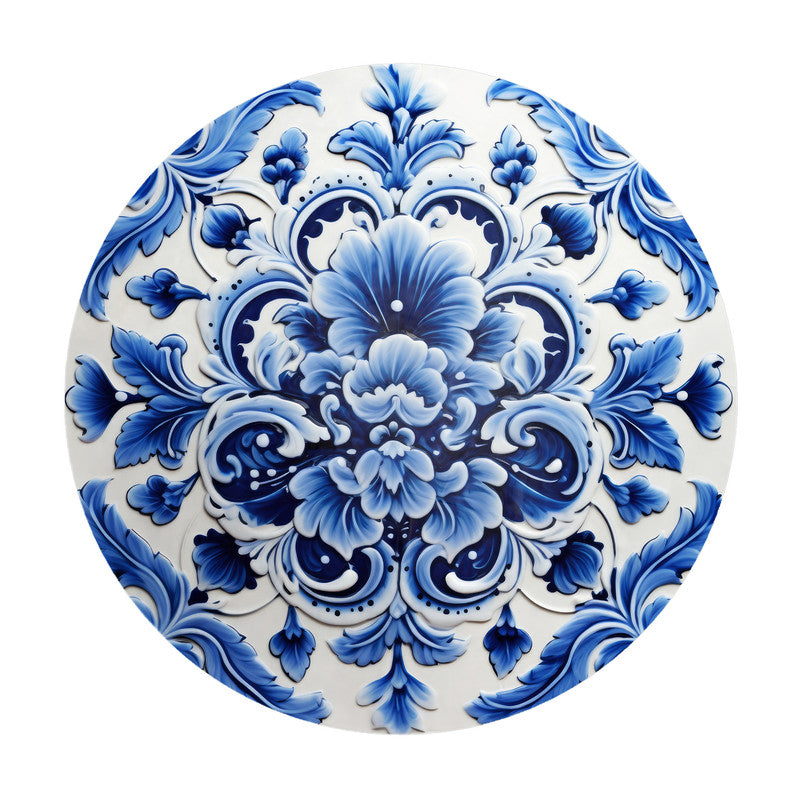 Delft Bloom Round Tablecloth