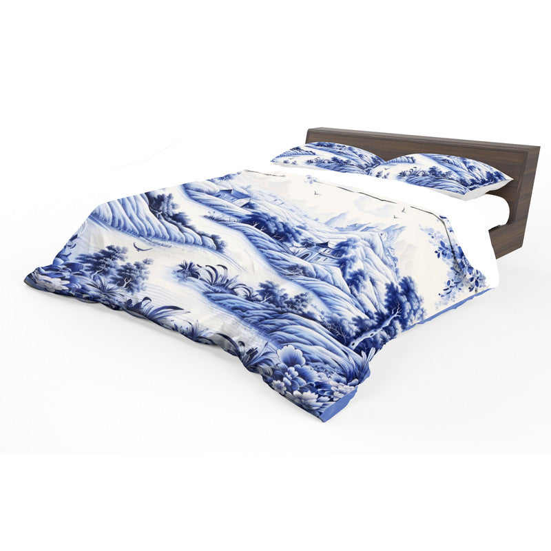 Delft Blue Botanic 2400x2100 Queen Duvet