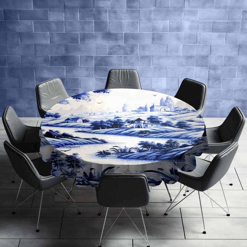 Delft Echoes of Holland Round Tablecloth