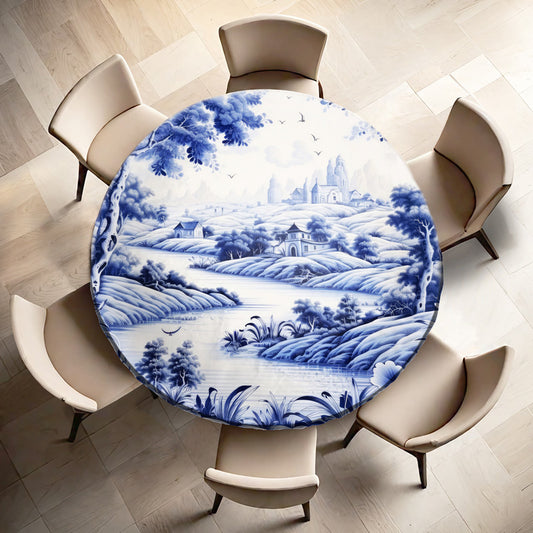 Delft Echoes of Holland Round Tablecloth