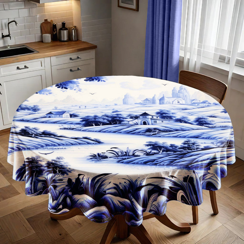 Delft Echoes of Holland Round Tablecloth