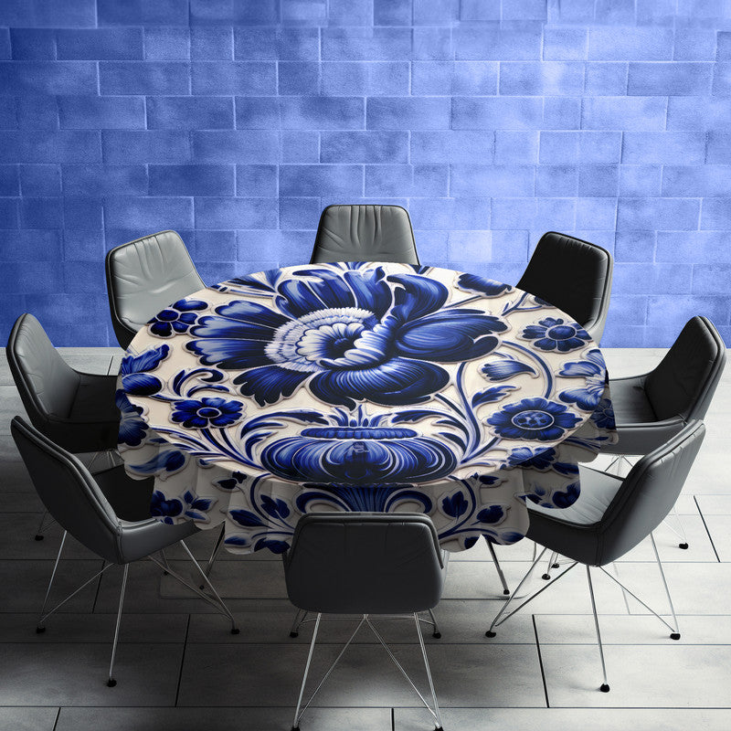 Delft Heirloom Round Tablecloth