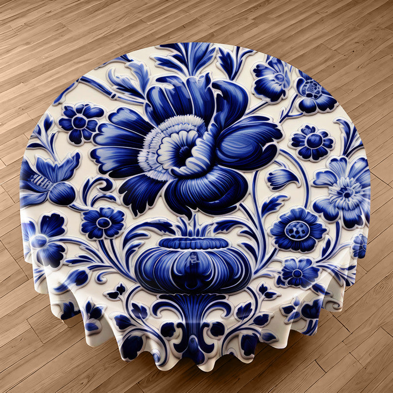 Delft Heirloom Round Tablecloth