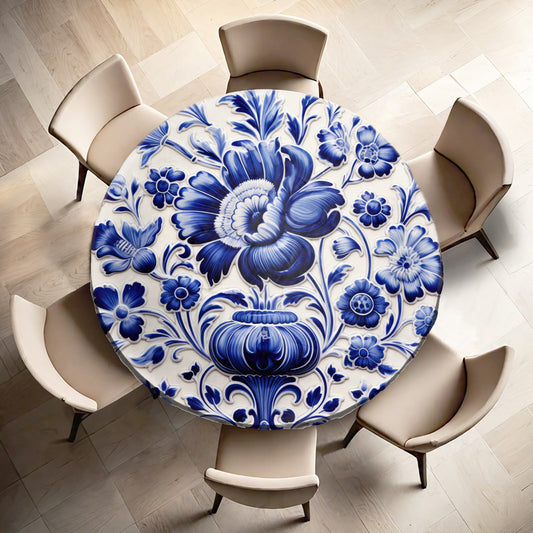 Delft Heirloom Round Tablecloth