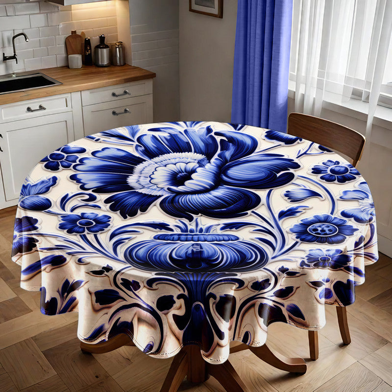 Delft Heirloom Round Tablecloth