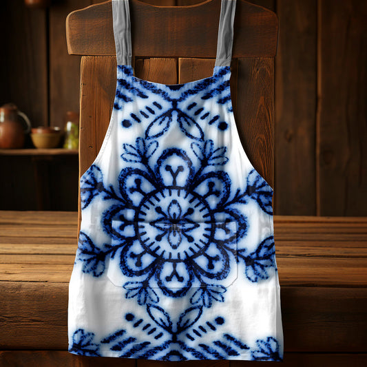 Delft Pattern Medium Length Apron