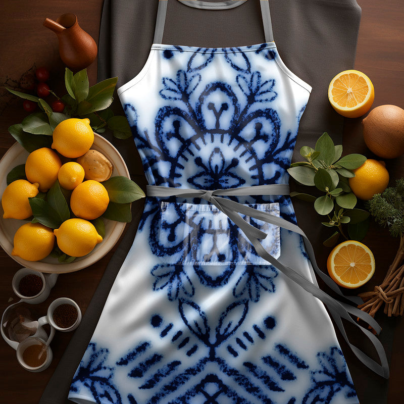 Delft Pattern Medium Length Apron