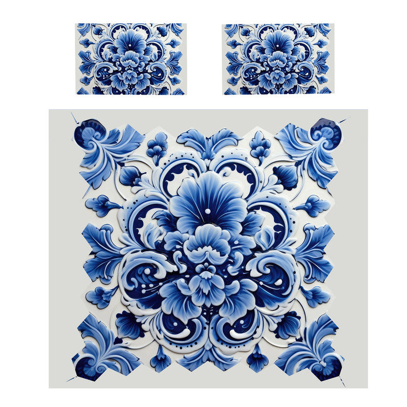 Delft Petal Glaze Duvet Cover Set