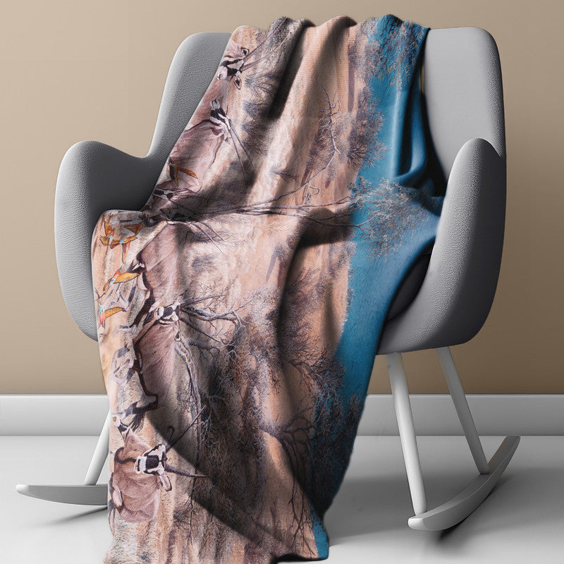 Desert Gemsbok Light weight fleece blanket By Delene Lambert
