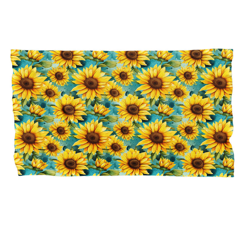 Different Sizes Sunflowers Light Bed Throw
