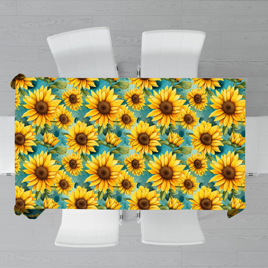 Different Sizes Sunflower Rectangle Tablecloth