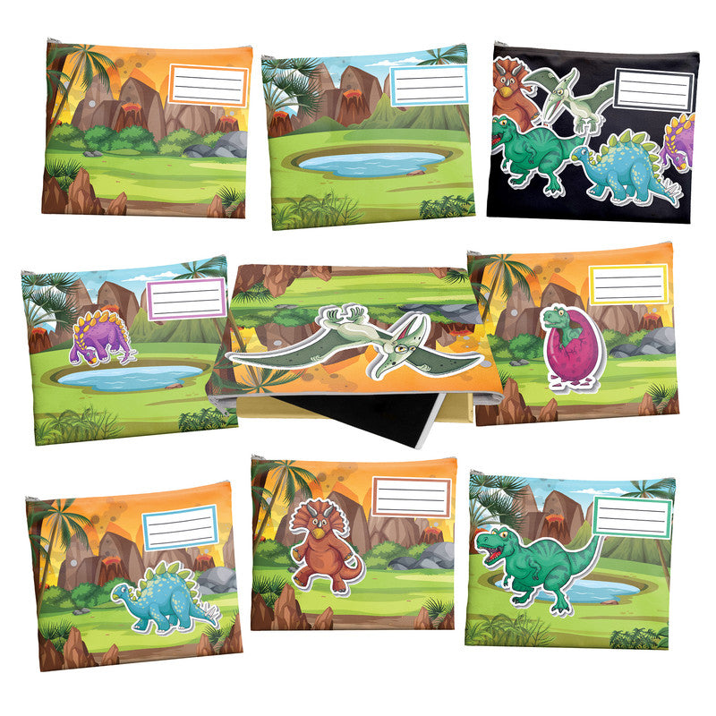 Dino Subject Savvy Book Bags Set of 9