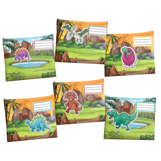 Dino Subject Savvy Book Bags Set of 6
