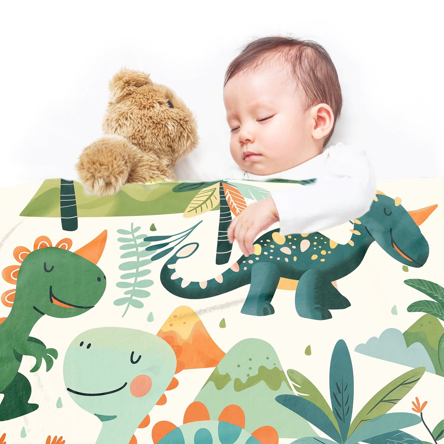 Dino Delight Jungle Minky Blanket by Wikus Schalkwyk