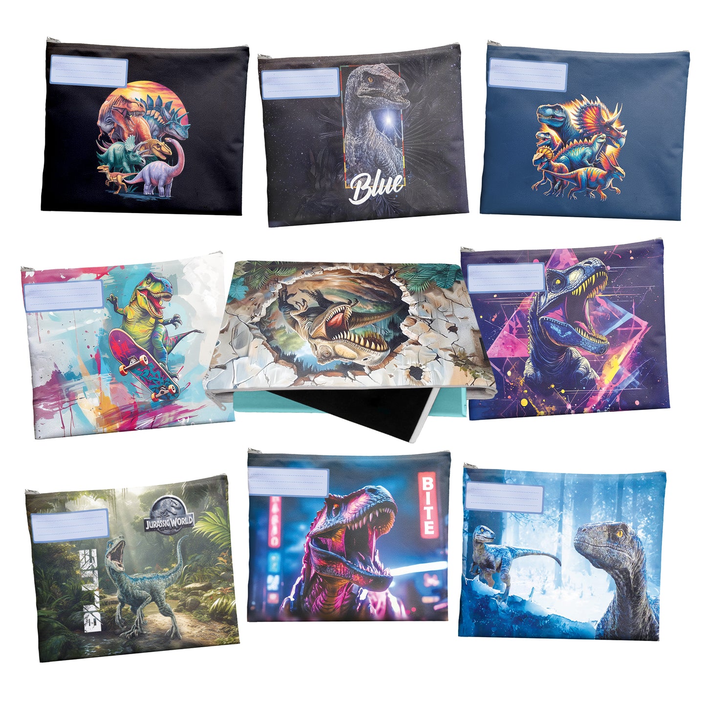 Dino Subject Savvy Book Bags Set of 9