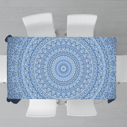 Divine Symmetry Blue Rectangle Tablecloth