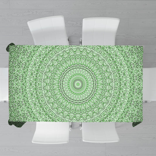 Divine Symmetry Green Rectangle Tablecloth