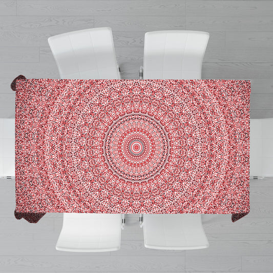 Divine Symmetry Red Rectangle Tablecloth