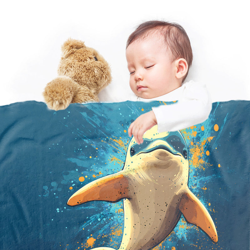Dolphin Minky Blanket by Wikus Schalkwyk