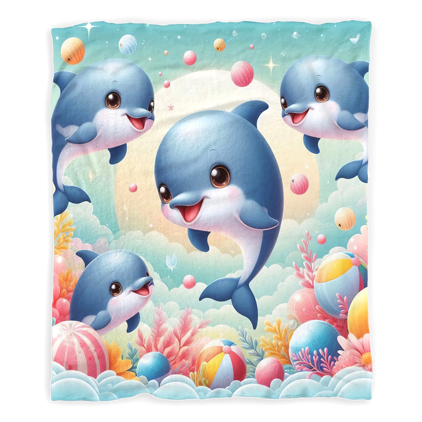 Dolphin Doodles Minky Blanket