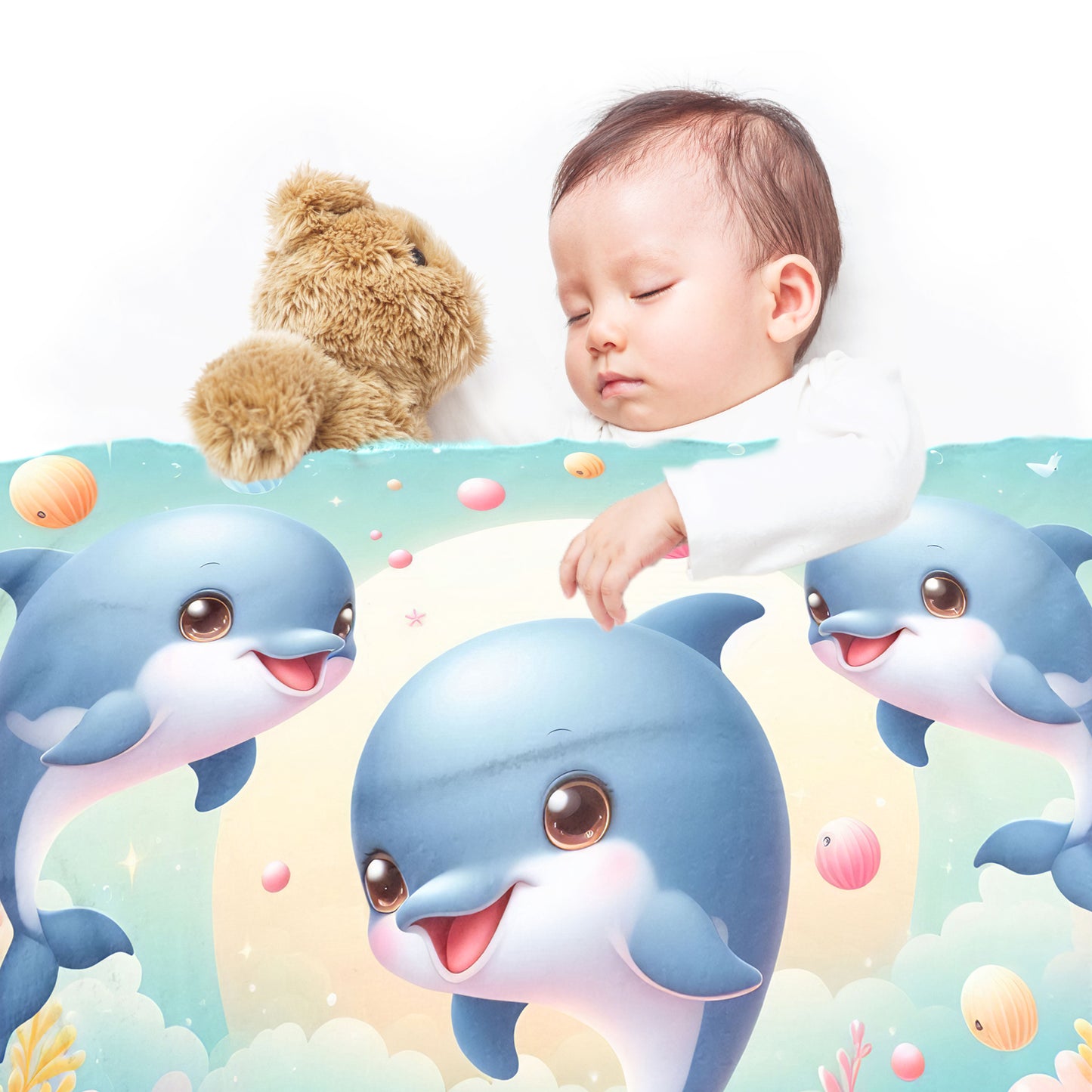 Dolphin Doodles Minky Blanket