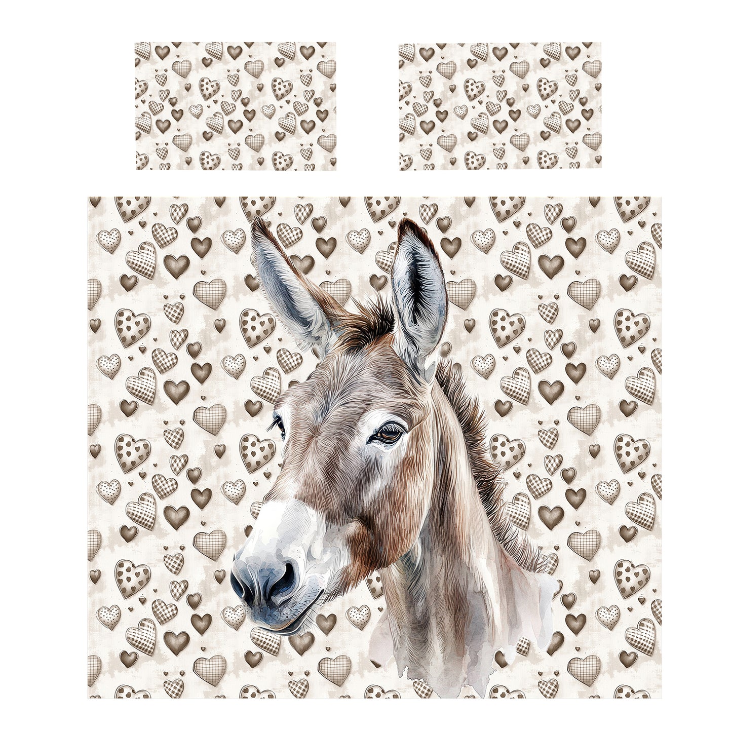 Donkey & Hearts Duvet Cover Set by Mark van Vuuren