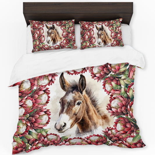 Donkey & Protea Duvet Cover Set by Mark van Vuuren