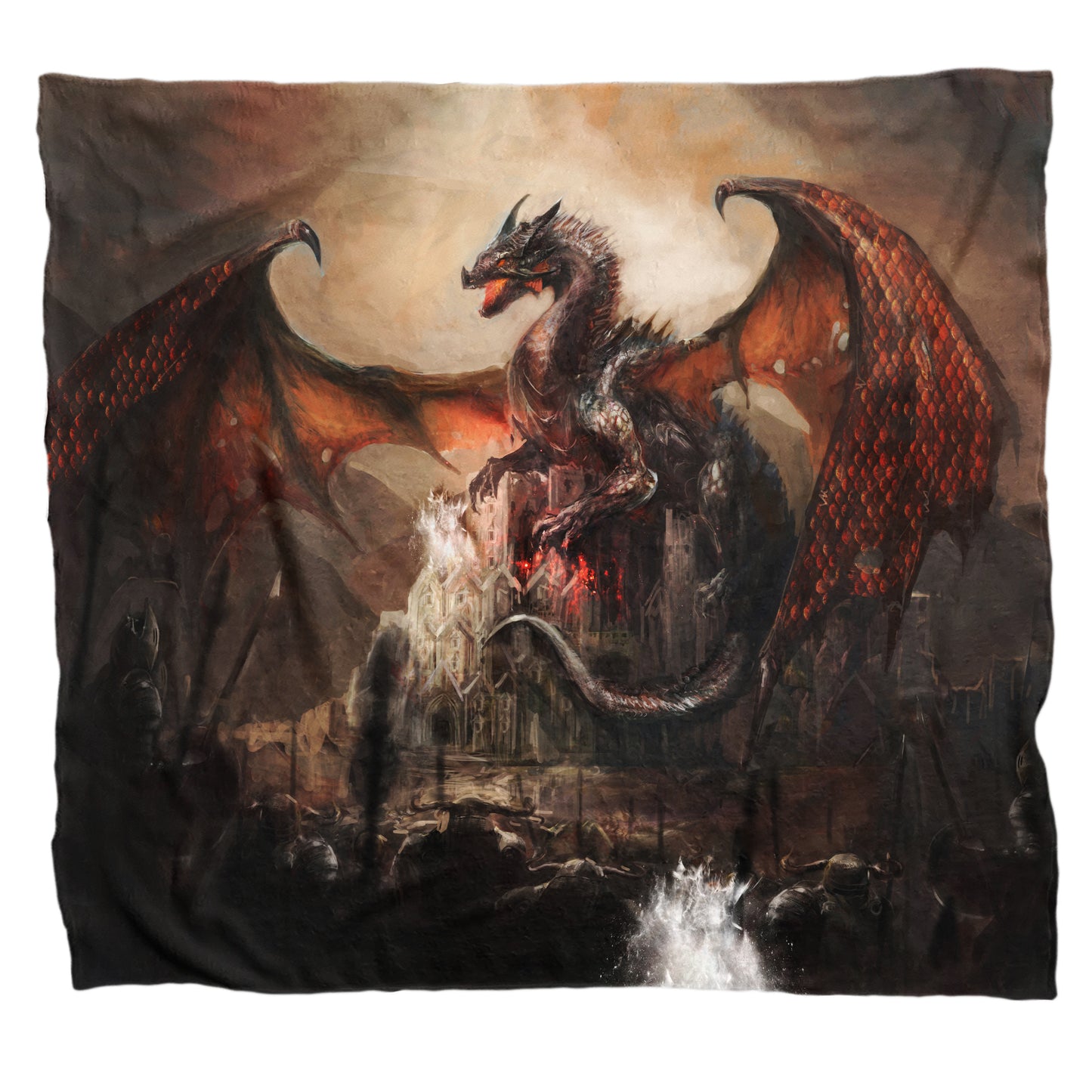 Dragon Brawl Light Weight Fleece Blanket