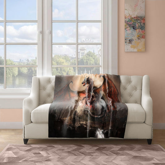 Dragon Brawl Light Weight Fleece Blanket