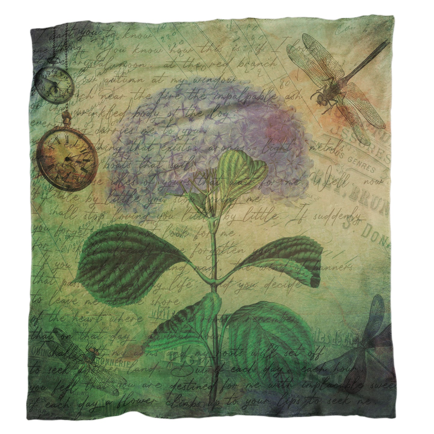 Dragonfly Flower Fleece