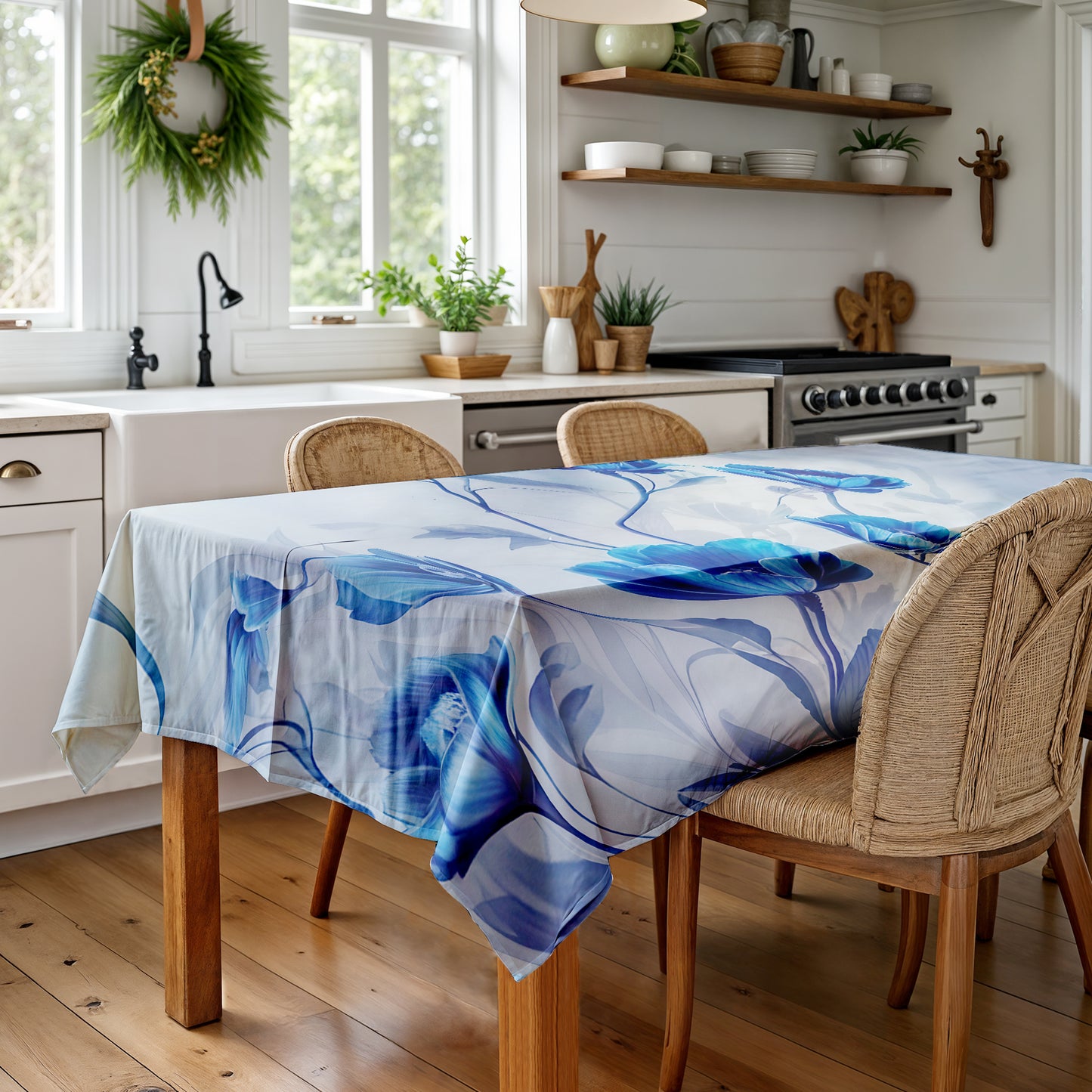 Dream in Indigo Silk Rectangle Tablecloth