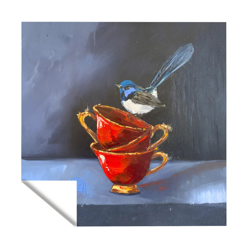Earl Grey Feathers Square Tablecloth by Juanette Menderoi