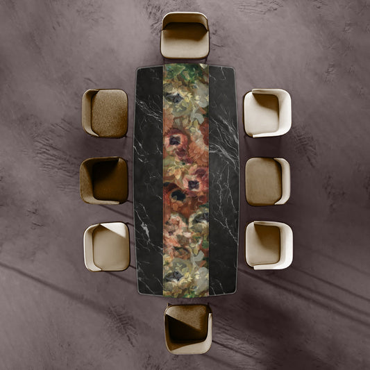 Earth Tone Water Painted Flowers Table Runner by Mark van Vuuren