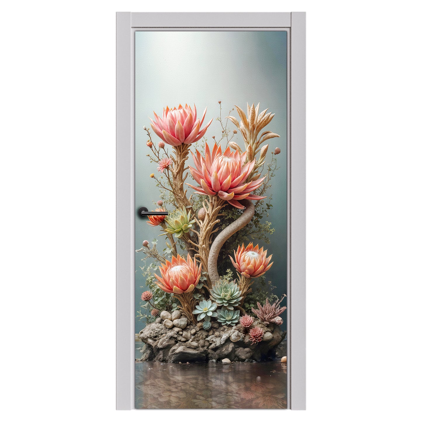 Echoes of Protea & Succulents Door Decoupage