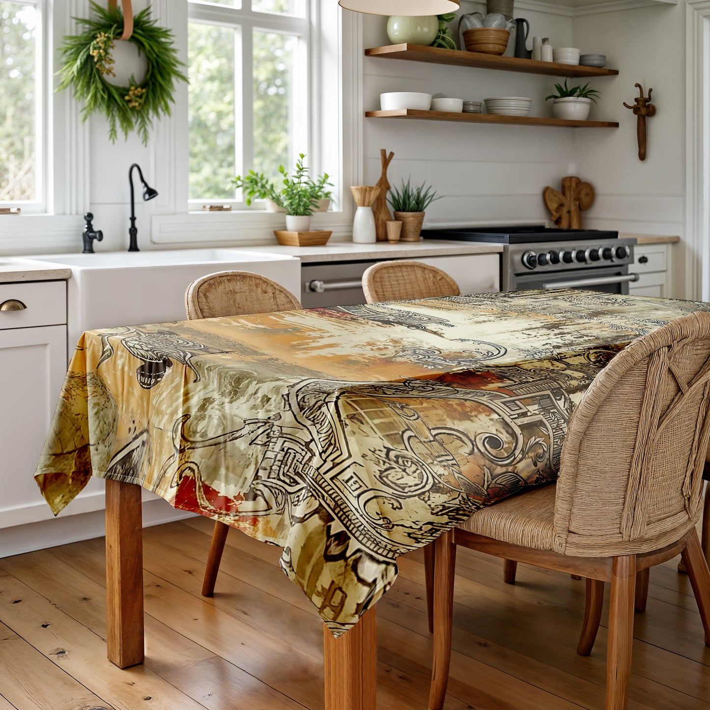 Echoing Currents Rectangle Tablecloth