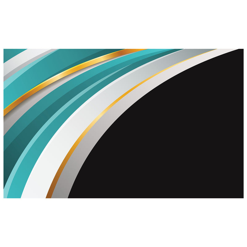 Elegant 3 D Teal Curved Rectangle Tablecloth