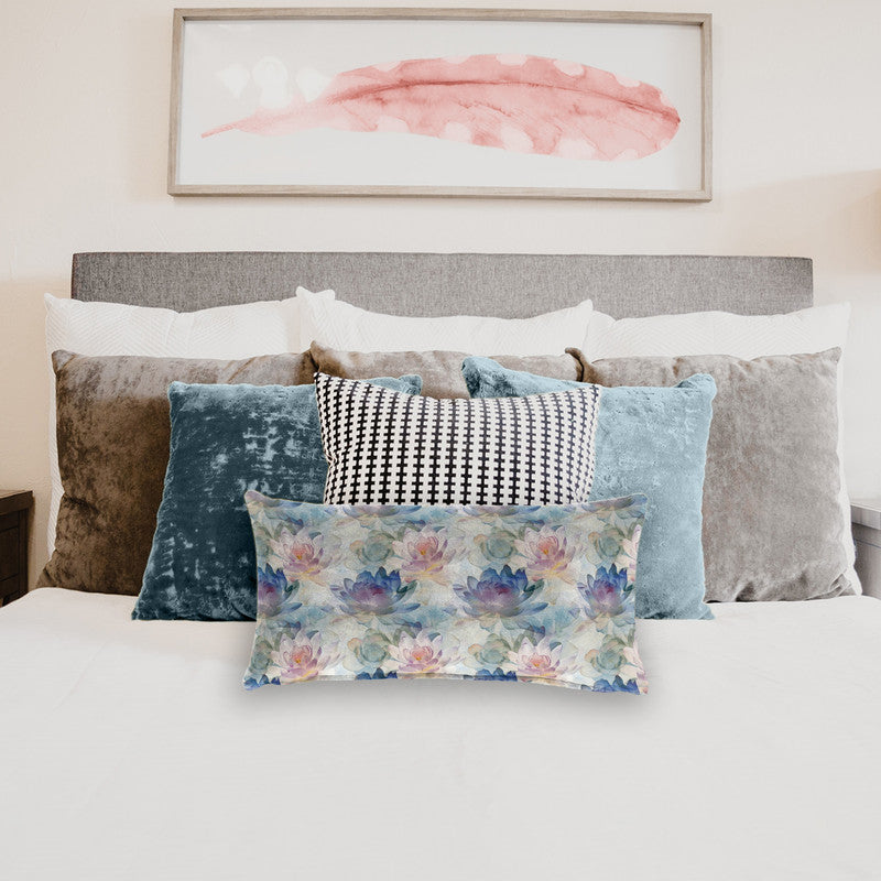 Elegant Waterlilies Oblong Luxury Scatter