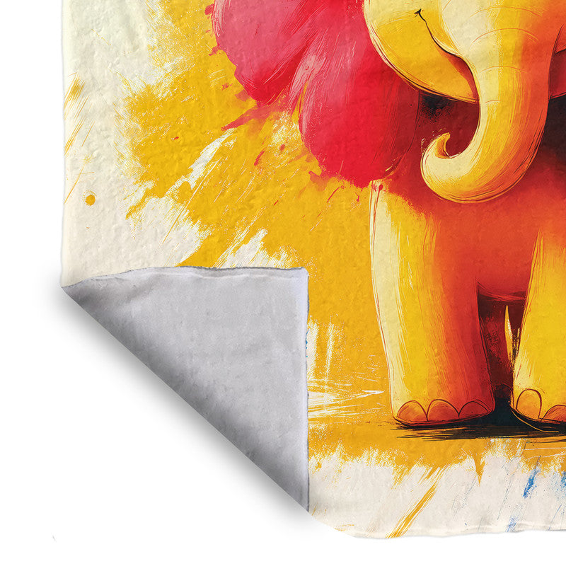 Elephant Light Weight Fleece Blanket by Wikus Schalkwyk