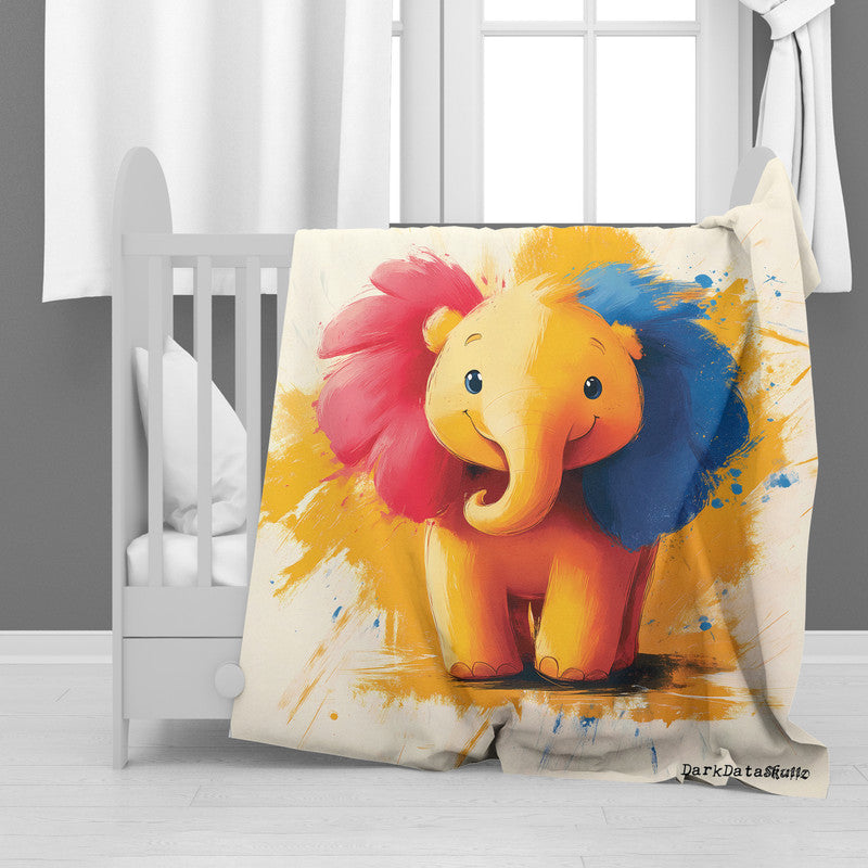 Elephant Minky Blanket by Wikus Schalkwyk