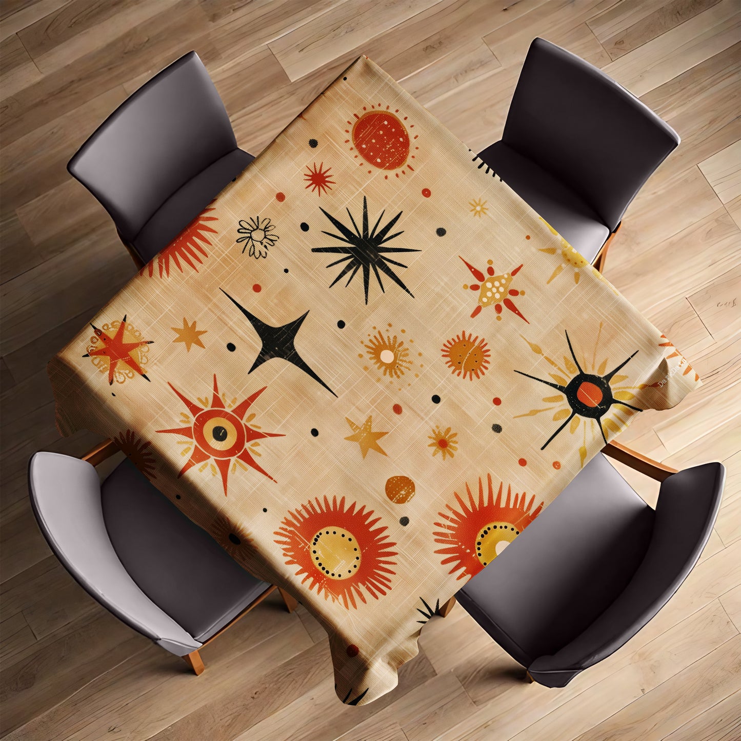 Ember Burst Solar Bloom Square Tablecloth by Wikus Schalkwyk