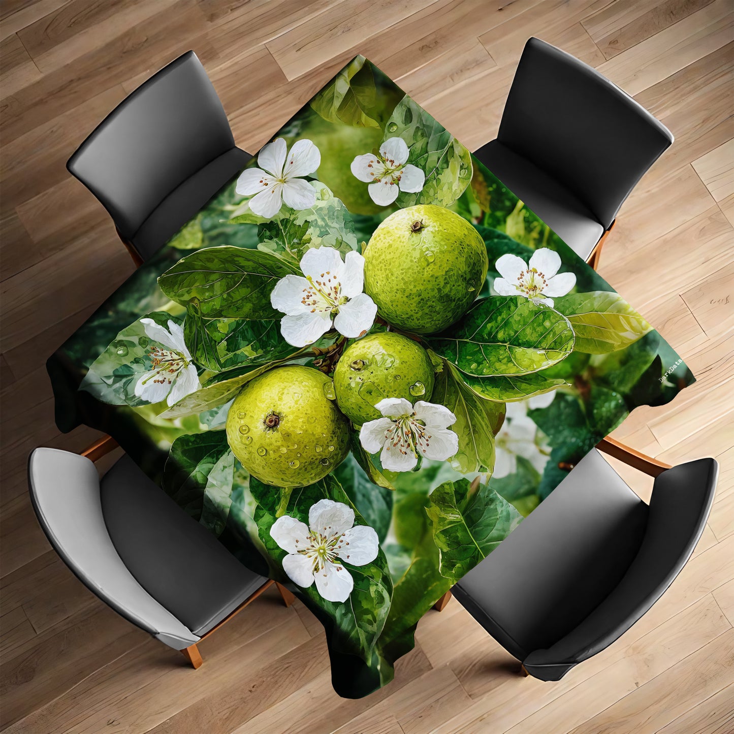 Emerald Bloom Square Tablecloth by Wikus Schalkwyk