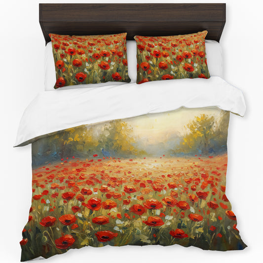 Endless Red Poppies Duvet Cover Set